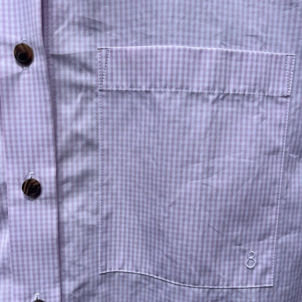Lafayette 148 micro gingham cotton poplin Button-Up shirt - Picture 6 of 11